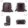BAIGIO Men's Leather Shoulder Bag Vintage Small Ipad Messenger Bag Business Cross Body Bag Men Casual Hangbag Side Satchel Sling Crossbody Bag for Work Travel Daily, Brown #1