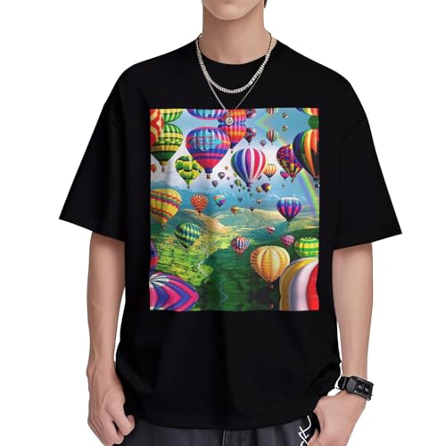 T-shirt montgolfière homme en coton évitant la chaleur coupe droite