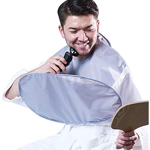 ProMindFun Upgrade Men Beard Shaving Aprons Cape Beard Trimming Bib Waterproof & Non-Stick Hair Catcher (Grey) Cover