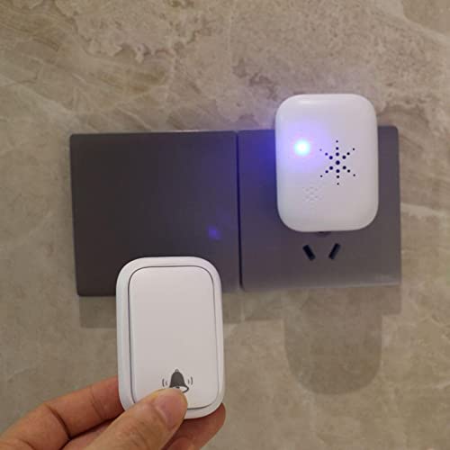 Fenteer Campainha sem fio toque autoalimentado para, BRANCO