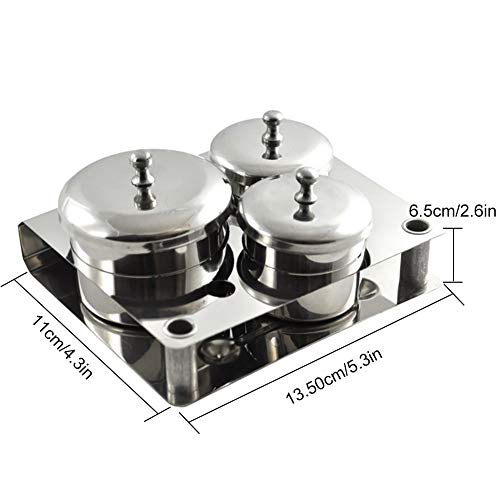 Monomer Holder Mini Dish Pot Liquid Powder Stainless Steel Cup Lid Bowl Nail Art Tools Acrylic Equipment Tray Container Organizer Nail Tray for Liquid 3 pcs - Image 3
