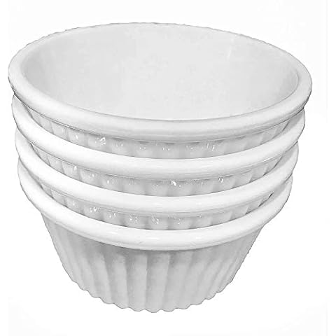 DoWin 4-Piece Plastic Multi-Color Ramekin Baking & Dipping Sauce Cups (White; 4 Pack) Cover