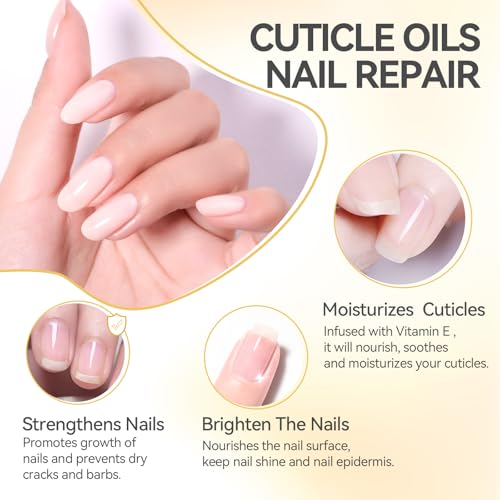 gelike ec Nail Cuticle Oil - Honey Milk Scent Dual Color Nail Moisturizing With Natural Jojoba Vitamin B & E for Nail Bed & Damaged Nails Repair Treatment - Cuticle Cream for Nail Growth and Strength