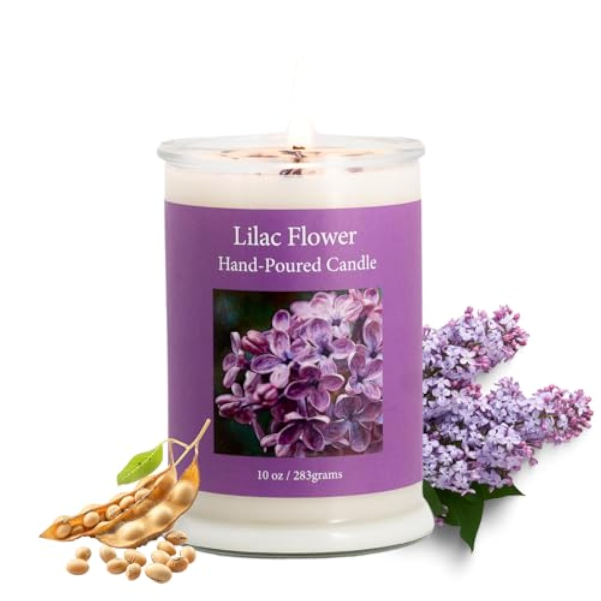 Lilac Balsalm Scented Candle, Plant Based Aromatherapy