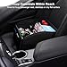 Uplien Car Storage Organizer [2025 UPDATED] Leather Car Caddy Basket for Front Seat Floor Back Seats Metal Handle 6 Compartments Adjustable Strap Buckles Slip-Resistant (Black)
