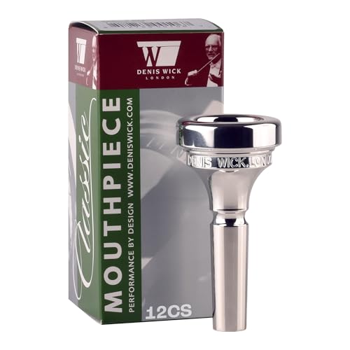 Denis Wick Classic Trombone Mouthpiece Silver Plated, 5880-12CS - V-Type Design for Focused Tone & Smooth Response - Small Shank Trombone Accessory for Clear Articulation - 24.7 x 6.5 x 6.1mm