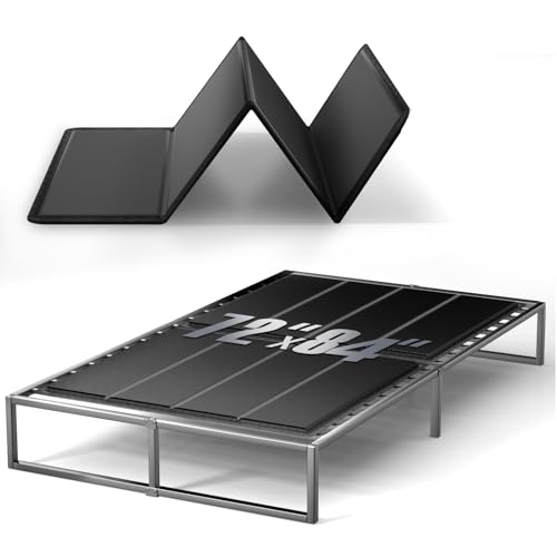 Yarfyk Bunkie Board 10MM, Folding Spring Box, Light and Thin, Breathable, Noise Minimizing, Moisture Resistant Bunkieboards,Bed Support Flat Noodles, 72x84''