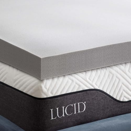 LUCID Topper 10 cm in memory foam gel rinfrescante e fibra di bambù, Una Piazza e mezza, 120 x 200...
