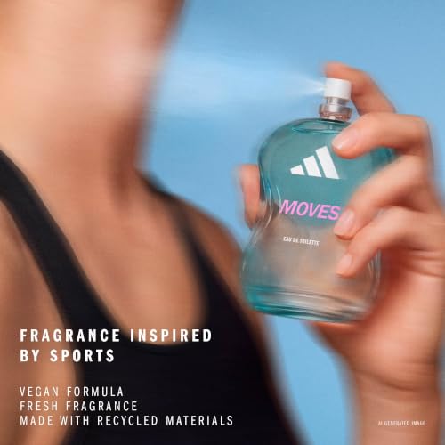 Image of adidas Moves Eau de Toilette, 50ml / 1.7fl oz. (pack of 1), Notes of Citrus, Lilly and Musk, Fragrance for Women, Long Lasting, Sporty Fragrance, Travel Size
