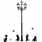 LLonGao_Aufkleber Schwarz Katzen Straßenlaterne Lichter Aufkleber Wand Hauptraumdekoration Weihnachtsaufkleber DIY Weihnachtsschmuck Set Wandaufkleber Für Schlafzimmer Wohnzimmer und mehr
