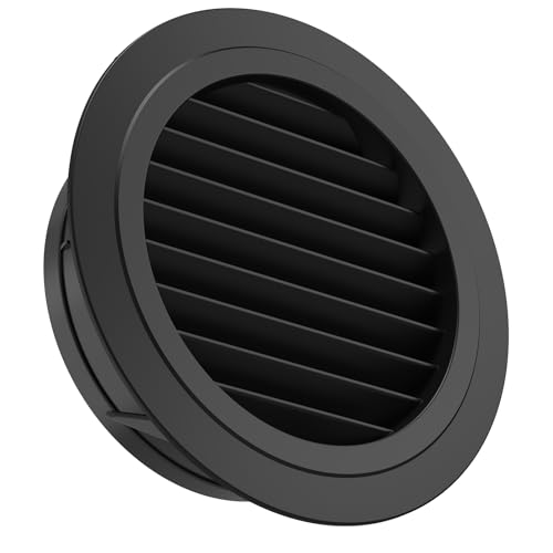 Hon&Guan ø 150mm ABS Rejilla de Ventilación Redonda, Difusor de Ventilacion Baño Techo, Ajustable Difusor de Techo para Aire Acondicionado Conductos, Tubería, Garaje, Pared, Sótano, Chimenea