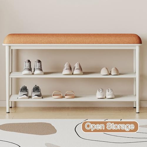 Banc de rangement pour chaussures blanc 65 cm de style simple - 5