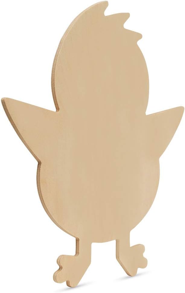 Sturdy Easter Décor, Easy to Paint, Pre-Sanded Easter Chick Wood Cutout, Creative Wood Craft, 8 Inch, Pack of 3, by Woodpeckers