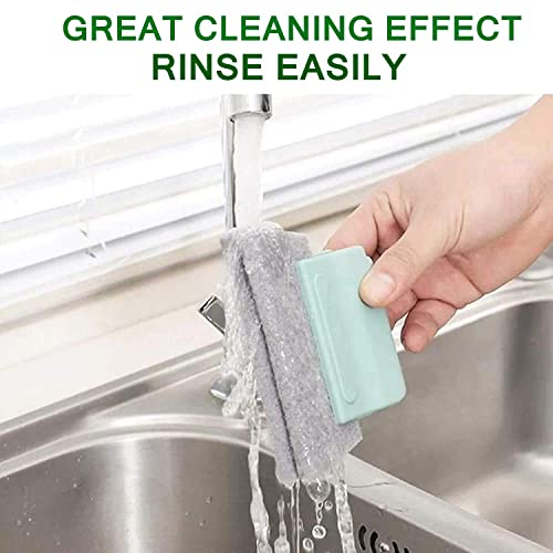 Image of ROKTRY 2-in-1 Groove Cleaning Brush for Window, Sliding Doors, Kitchen Sink, Car Vents - Multipurpose Cleaning Tool with Scouring Pad - Household & Bathroom Brush Keyboard Mini Dust Cleaner Tool