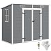 Outsunny Gerätehaus 2,54m² Wasserdicht Boden 238x125x183/165 cm Grau