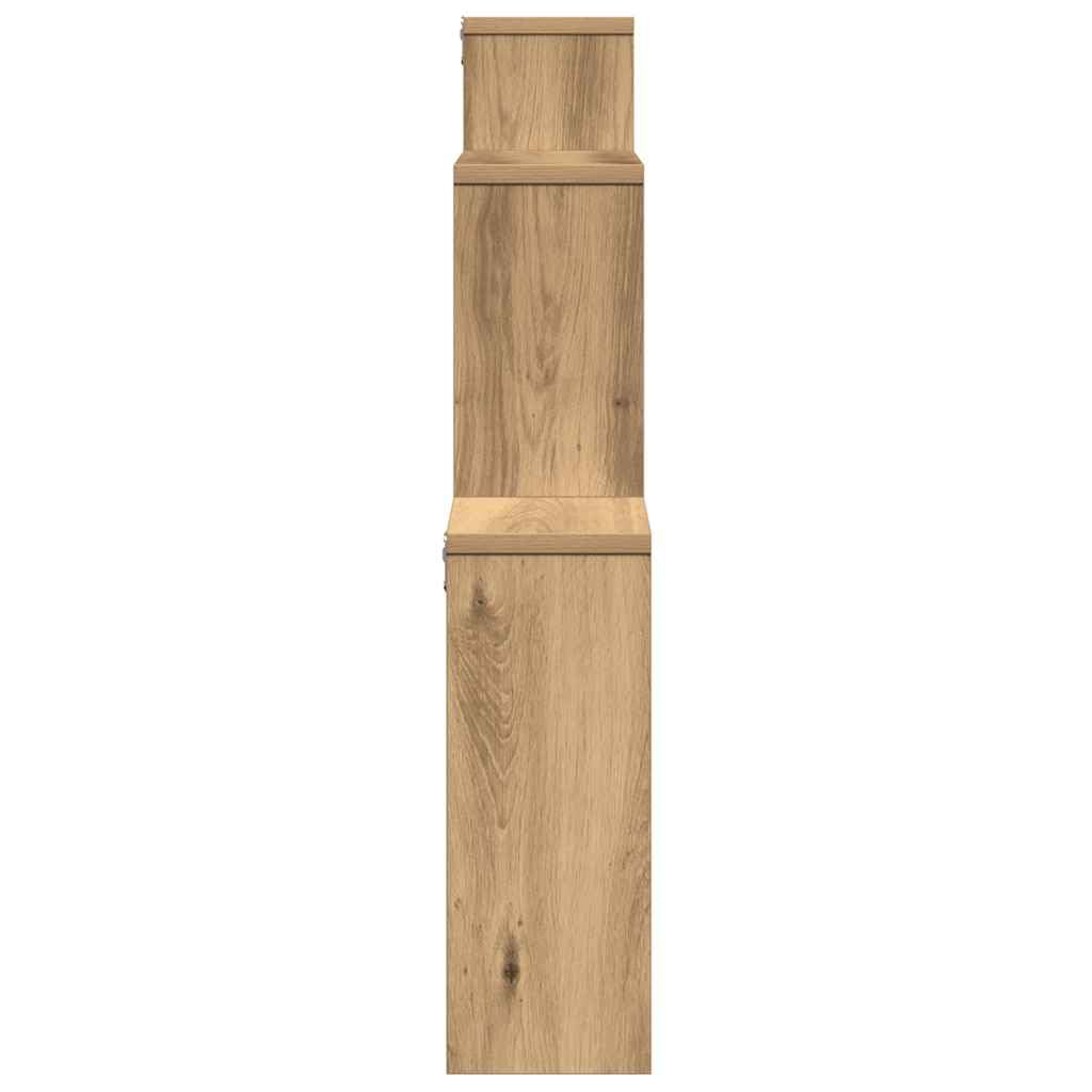 Wandregal Artisan-Eiche 80x15x78,5 cm Holzwerkstoff Schweberegal starker 60 kg Hängeregal Modernes Design Bodenfrei Bad Küche Wohnzimmer Schlafzimmer