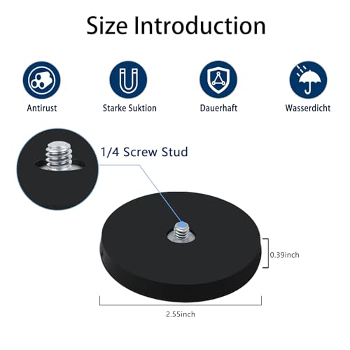 TEKCAM Magnetische Wandhalterung Kompatibel mit Ring Stick Up Cam/Pro/Ring Outdoor Camera Plus/Eufy/Arlo Kamera, Magnete Halterung mit 1/4 Schraube, Ohne Bohren Kamera Wandhalterungen-Schwarz