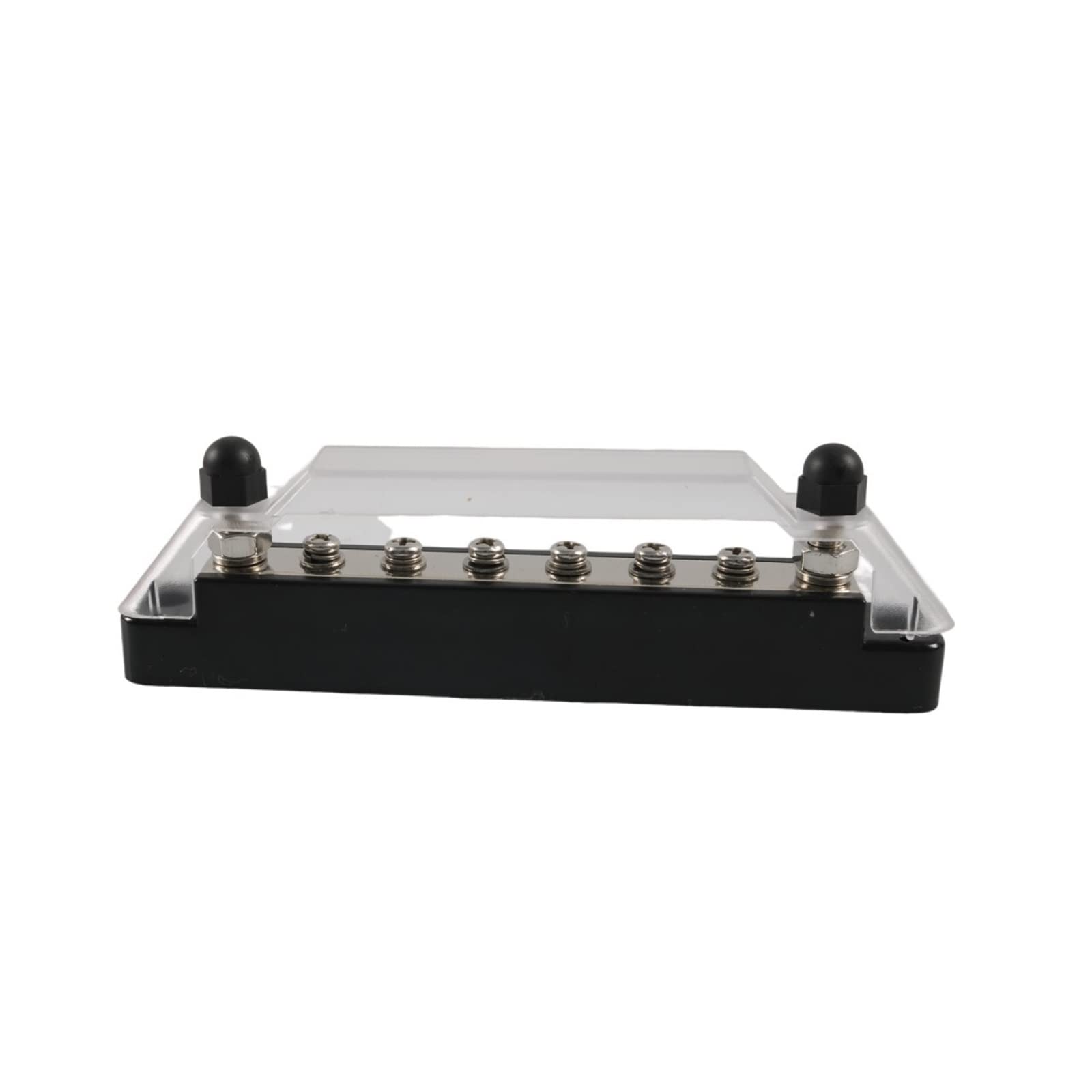 Kjueq Black Single Ship Accessories 6-Way Busbar With Cover (6*M4) Rv Yacht Rv Busbar 48V 150A(Black Single)