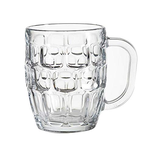 Guaranteed4less Classic Beer Half Pint Mugs Glass Pot Pub Bar Style Tankard Handle Stein Dimple (1)
