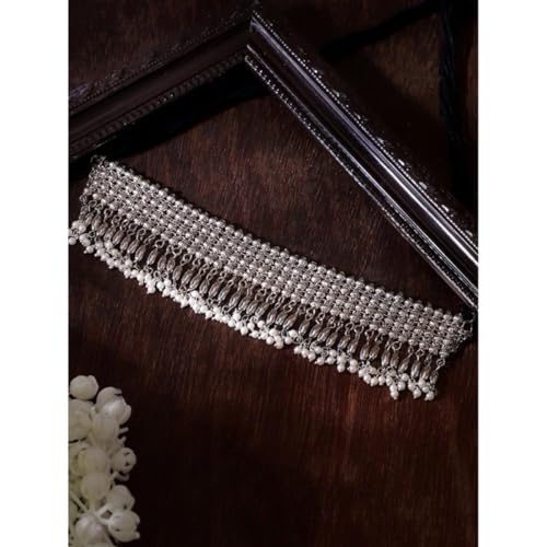 Image of Rubans Choker Necklace Oxidised Style Trendy Jewellery Gift for Women & Girls