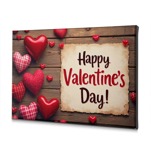 Toile Happy Valentine's Day 40x60cm le cadeau de décoration romantique idéal