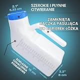Pisuary dla mężczyzn Glow in The Dark Lid by Tilcare (2 Pack) - 1000mL Gruba plastikowa butelka na nocnik dla mężczyzn z nakręcaną pokrywą - Zabezpieczona przed rozlaniem komora na mocz