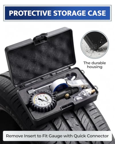 Image of Air Chuck with Tire Pressure Gauge and Inflator for Air Compressor 100 PSI