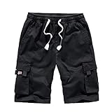 COLOCACIÓN: Los pantalones cortos de carga casual están hechos de material cómodo y transpirable. Perfectamente combinado con chaleco, camiseta, camisa, etc. Para proporcionar una apariencia de carga única y elegante.Ideal para el emparejamiento diario informal y la recreación al aire libre (senderismo y campamento).
