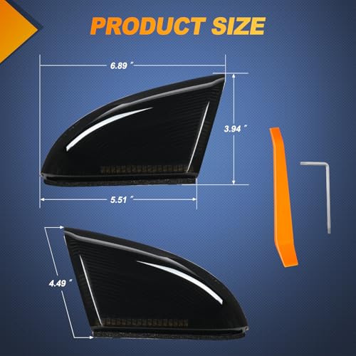 Nilight Side Mirror Marker Light Switchback Amber Turn Signals White Puddle Lights Smoked Lens Plug and Play Compatible With 2009-2018 Ram 1500 2500 3500 2009-2022 Classic by Nilight - Image 2