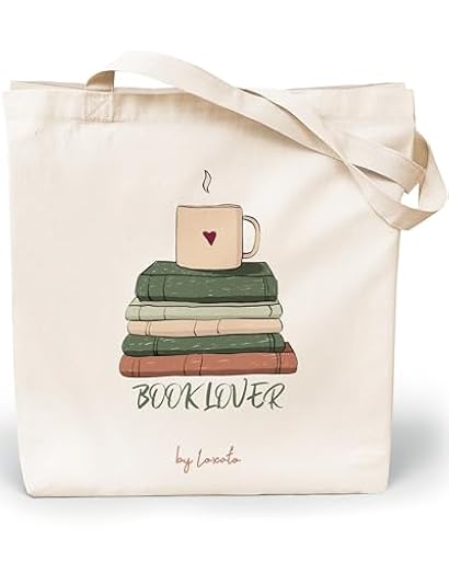 Loxato Bolsa Tela Tote Bag - Bolsos Bandolera Mujer - Bolsas de Algodón Natural 100% Reutilizables - Extra Ancho 8cm Asas Largas 70cm 220 gr/m2 - Bolsas de Tela Bonitas | Ya disponible en tu tienda friki favorita! En mundofriki.es!