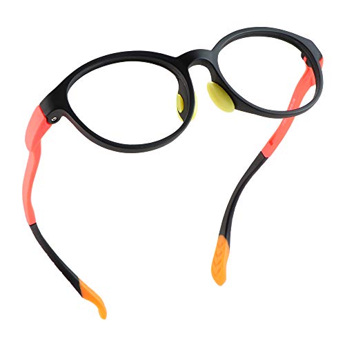 Image of LifeArt Kid Blue Light Blocking Glasses, Filter 85% of Harmful Blue Light, Anti Eyestrain and Blurry, Computer Glasses, Cut UV400 Anti Glare(Orange)