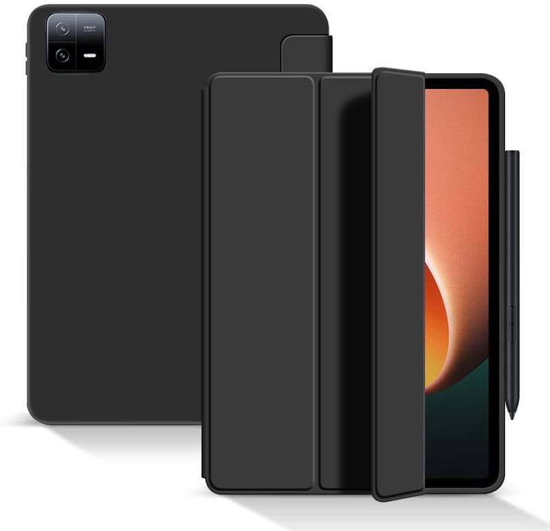 JENKEM Compatible for Xiaomi MI Pad 6 11 inch 2023 Released Case, Tri fold Slim Lightweight Shell Smart Protective Cover with Multi-Angle Stand Wake&sleep for mipad 6 Pro (Black)