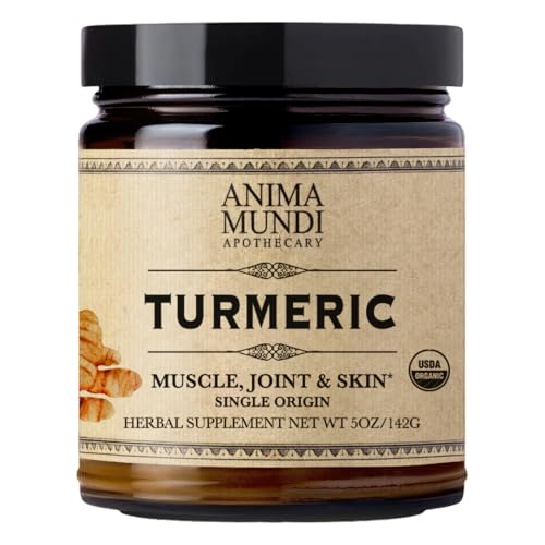 Anima Mundi Organic Heirloom Turmeric - Organic Turmeric Root Powder for Skin, Muscles & Joints - Powdered Golden Turmeric Extract - Add to Beverages and More (4oz / 114g) Anima Mundi Organic Heirloom Turmeric - Organic Turmeric Root Powder for Skin, Muscles & Joints - Powdered Golden Turmeric Extract - Add to Beverages and More (4oz / 114g)