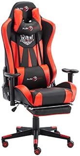 Play haha.Gaming chair Office chair Swivel chair Computer chair Work chair Desk chair Ergonomic Chair Racing chair Leather chair PC gaming chair (Red, With footrest)