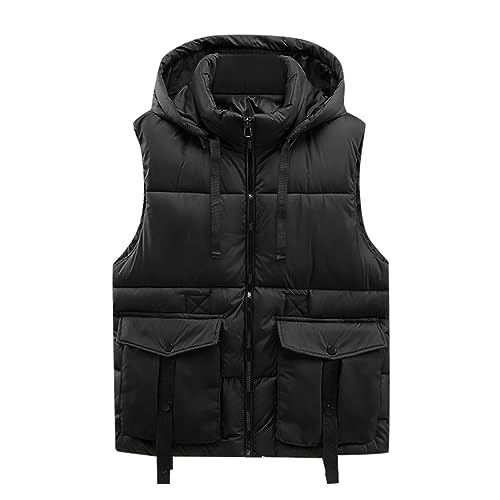 Gilet cargo chaud homme à poches multiples veste décontractée hiver