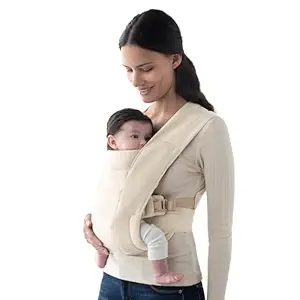 Ergobaby Embrace Baby Carrier Newborn to Toddler - Lightweight Ergonomic Carrier - Ponte Knit, Cream