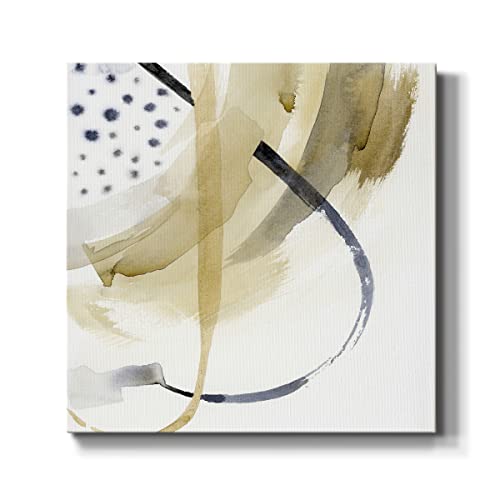 Renditions Gallery Stylish Wall Hanging Canvas Artwork for Farmhouse Decorations Rustic Gold & Black Dalmation Falls Modern Wooden Pictures for Kitchen Restaurant Paintings - 16"X16" LT508