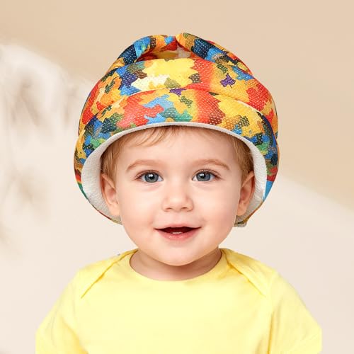 JUNUNDJING Casque Bebe Antichoc Protection, Casque Bébé Anti Choc, Casque Protection Bebe, Casque Anti Chute Bebe, Ajustable, Respirant, Convient Aux Enfants...