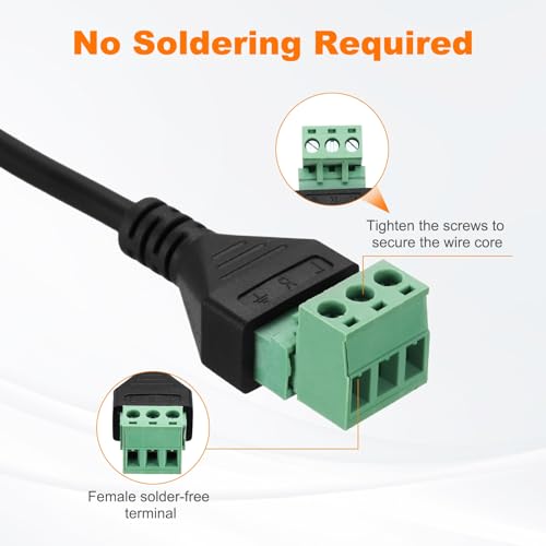 Cable con conector Jack 6.35mm y terminal de tornillos, pack de 2 miniatura 5