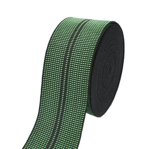 JCXIOC Wide Elastic Bands 2/5/10Meter 5cm Elastic Band for Sewing Sofa Backrest Cushion Rubber Bands DIY Furniture Renovation Material for Sewing Craft(Green-Black2,2METERS_50MM)
