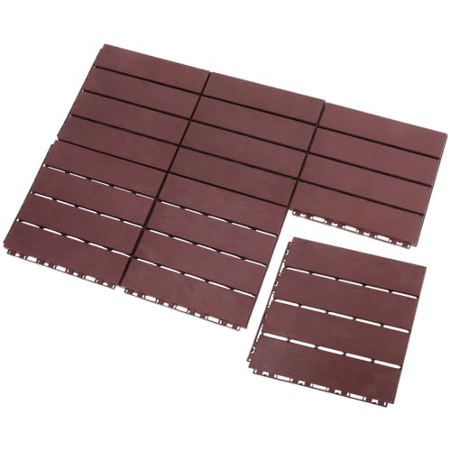 Baldosas de plástico marrones para jardín pack de 6 suelo entrelazado exterior