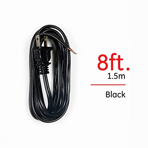 Ge Home Electrical Power Gear 8 Ft Lamp Cord, Polarized Molded Plug, 2-Prong, Diy Repair/Replacement, Ul Listed, Black, 54435 #TOP2