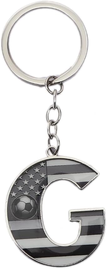 Bag Charms Initial A-Z Letter Keychain Bag Charm Soccer Keychain for Handbags Sports Bag