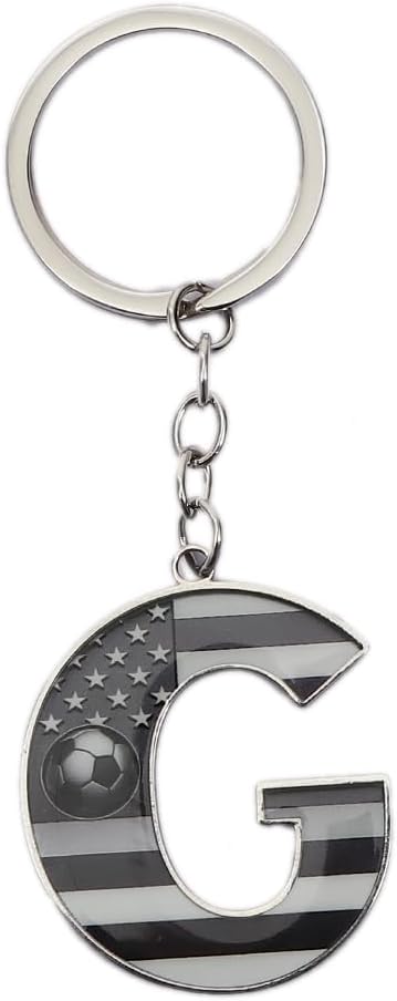 Bag Charms Initial A-Z Letter Keychain Bag Charm Soccer Keychain for Handbags Sports Bag