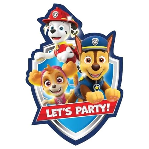 Amscan Paw Patrol Printed Invitations - 4 1/4" x 6 1/4", 8Ct.