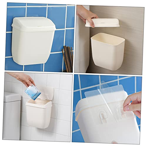Caneca de basura de cocina para colgar en pared, blanco miniatura 4