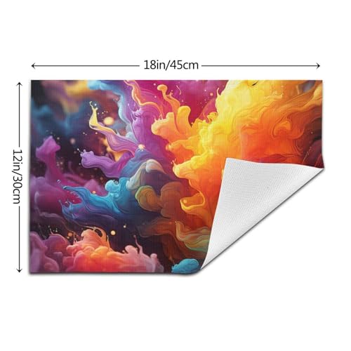 Sets de table antidérapants et lavables avec fond coloré isolant thermique - 3