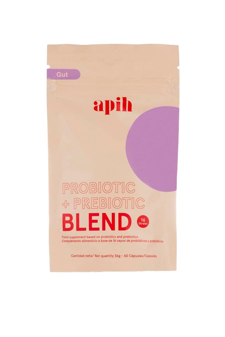 Blend Probiotic + Prebiotic, Probiotiques et prébiotiques, 16 souches probiotiques et prébiotiques pour l’intestin, soutient une flore intestinale équilibrée et la digestion, 60 gélules