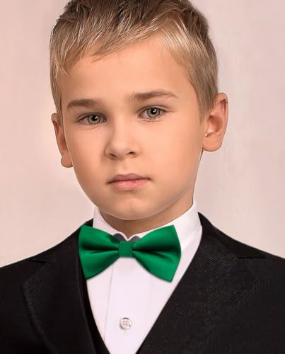 Image of HISDERN Bow Ties for Boys Pre Tied Toddler Bow Tie Adjustable Kids Bowties Clip On Fun Patterned Bowties for Wedding Party