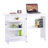 mehrzwecktische angebot Platzsparendes Klappdesign - Dank des faltbaren Designs lässt sich der Nähtisch in wenigen einfachen Schritten zusammengeklappen und schnell in einen Basteltisch verwandeln. Mit diesem Design kann der Nähtisch den Raum voll aus und ist daher platzsparend.